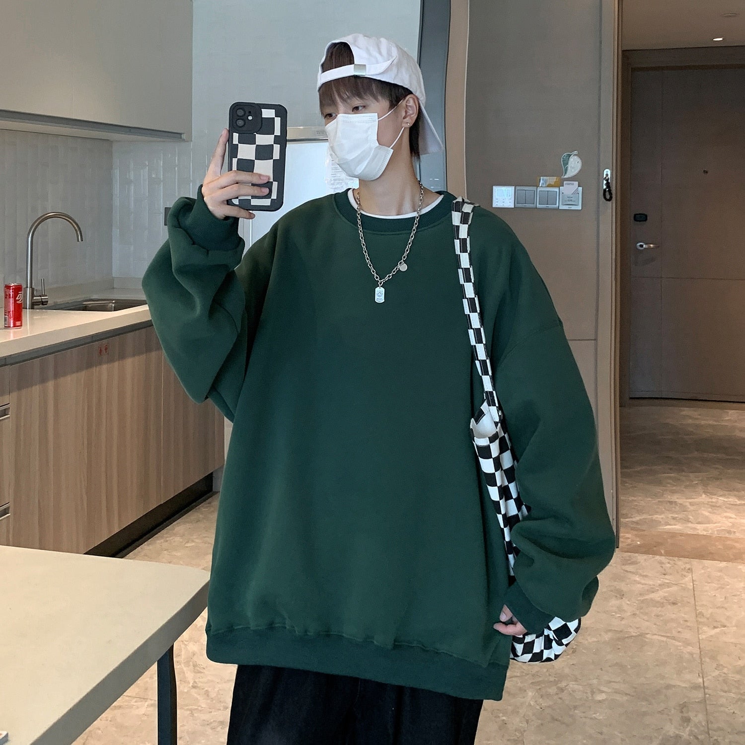 Solid Color Blank Oversized Sweatshirt