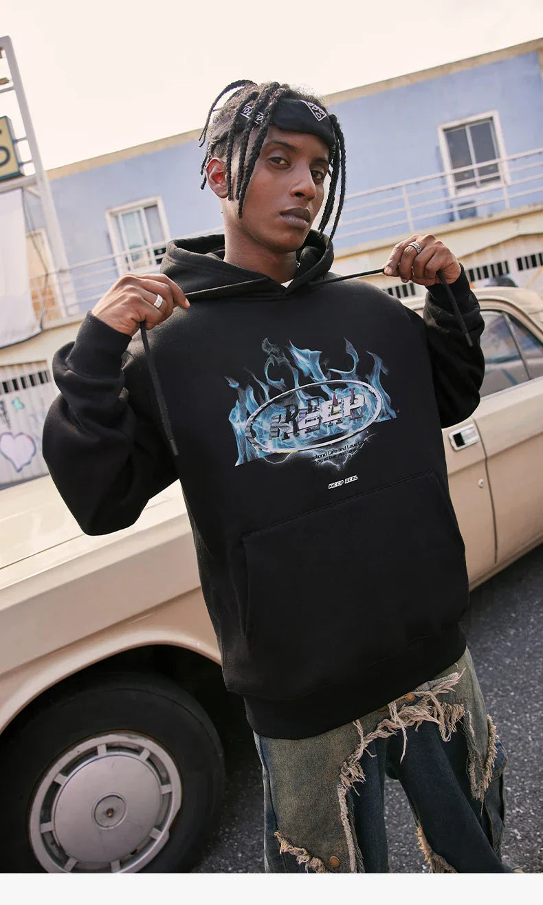 Fire Wave Graphic Hoodie