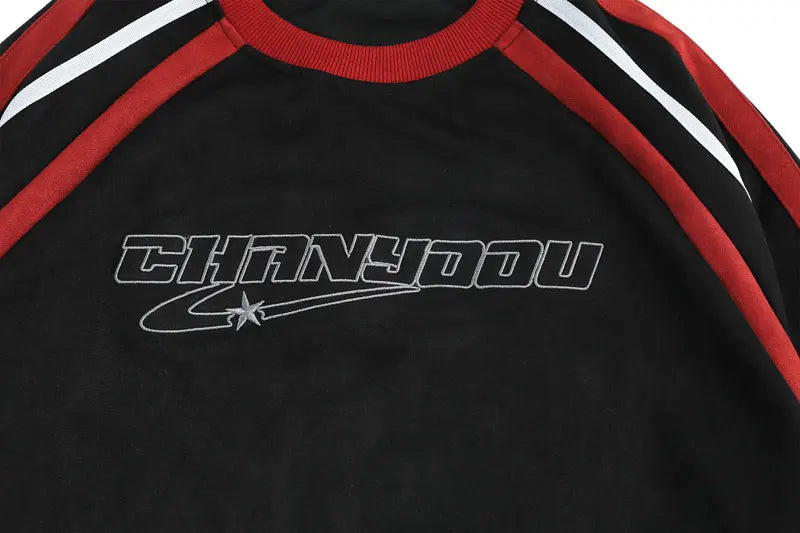 Retro Embroidery Patchwork Sweatshirt