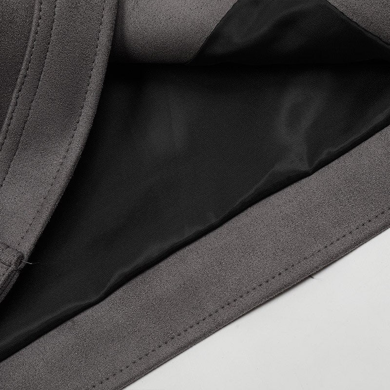 Oversized Solid Zip-up Denim Jacket