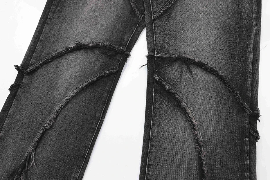 Crisscross Stitch Baggy Jeans