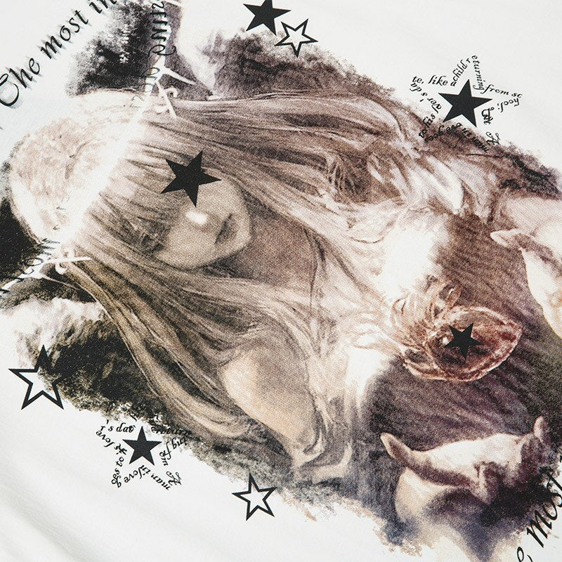 Angel Girl Graphic Print Sweatshirt