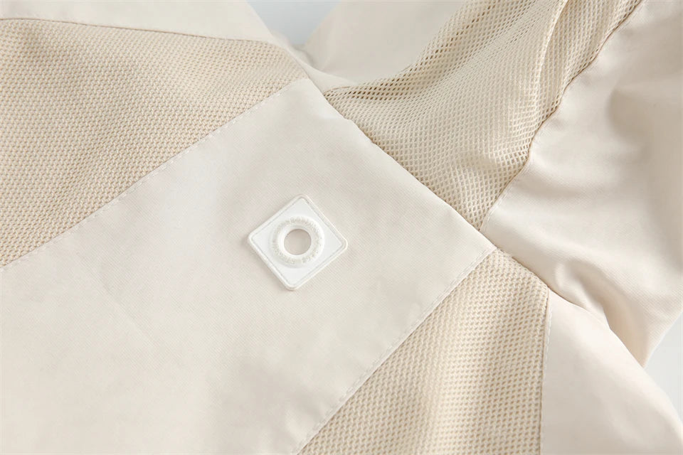 Patchwork Solid Thin Windbreaker Jacket