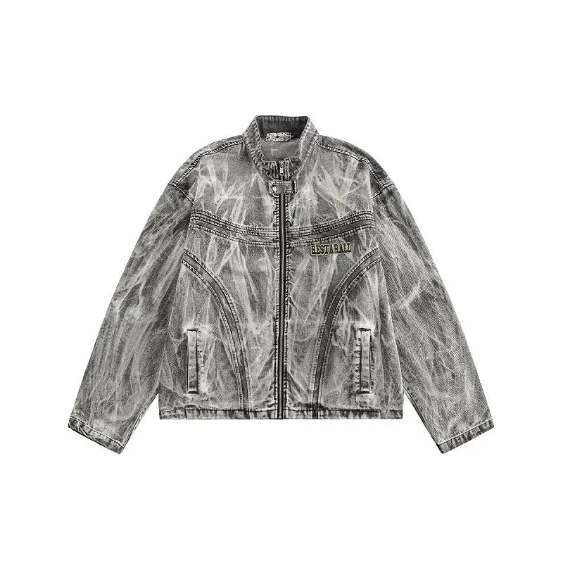 Destructive American Graffiti Printed Denim Jacket