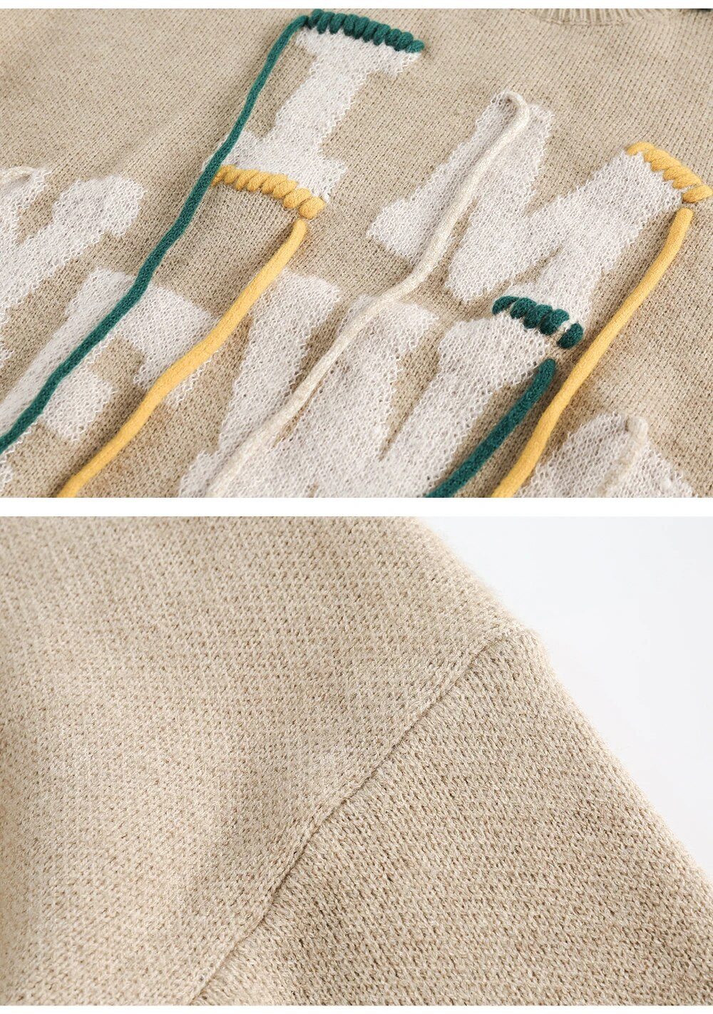 Stitched Ropes Embroidery Sweater