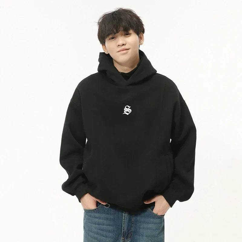 Embroidery S Solid Color Hoodie