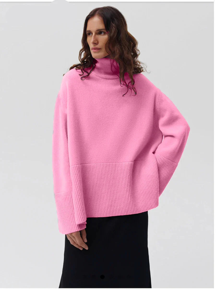 Cozy Knit Split Pullover Sweater Women
