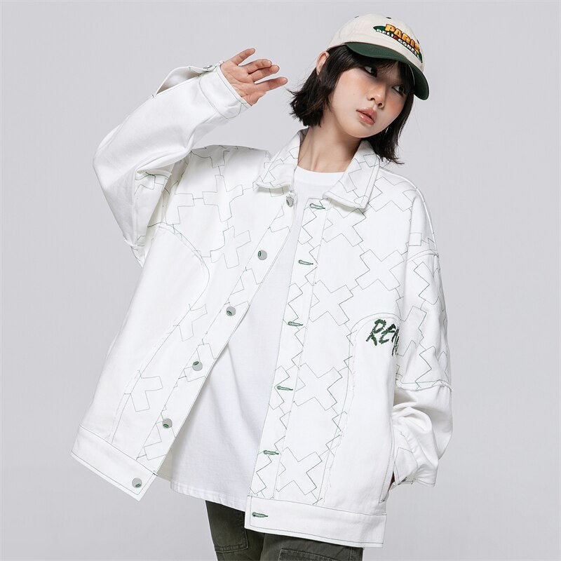 X Mark White Varsity Jacket