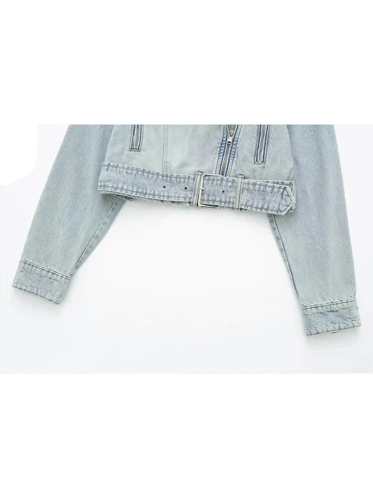 Vintage Denim Biker Jacket