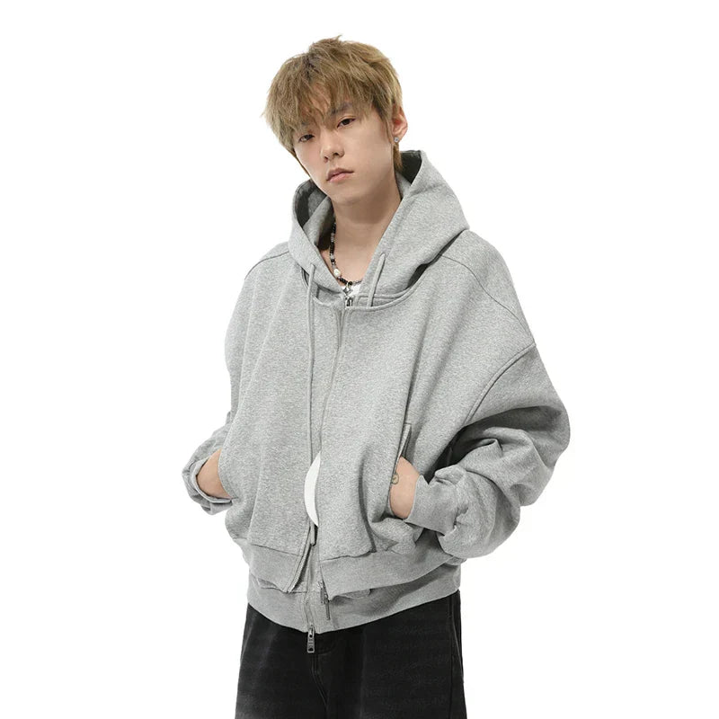 Double-layered Drawstring Hoodie