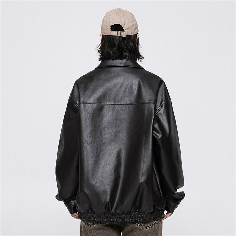 Retro Black Waterproof Leather Jacket