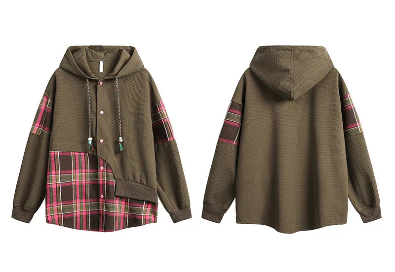 Women Korean Chic Elegant Stitched Swetshirt