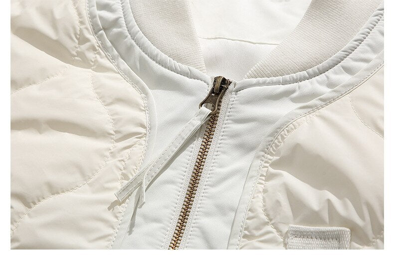 Retro Patched Zip-up Puffer Jacket