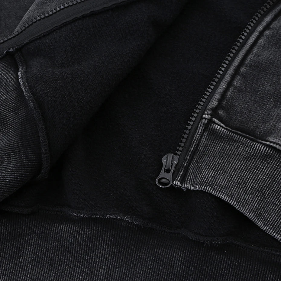 Retro Black Oversized Hoodie