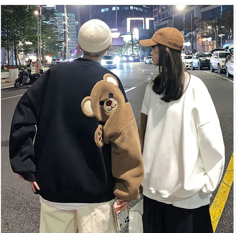 Y2K Bear Pattern Long Sleeve Sweatshirt