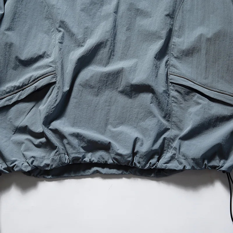 Sporty Half-Zip Windbreaker Jacket