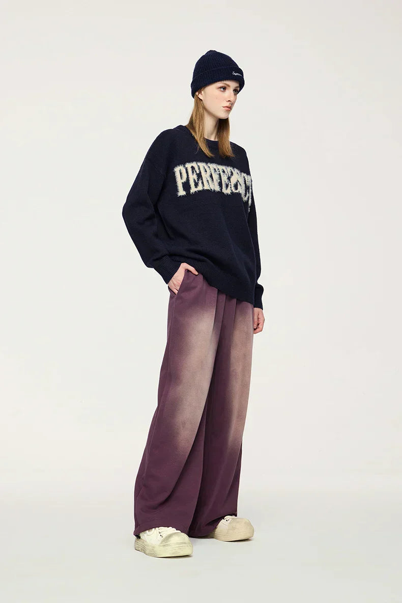 Distressed Lettered Sweater