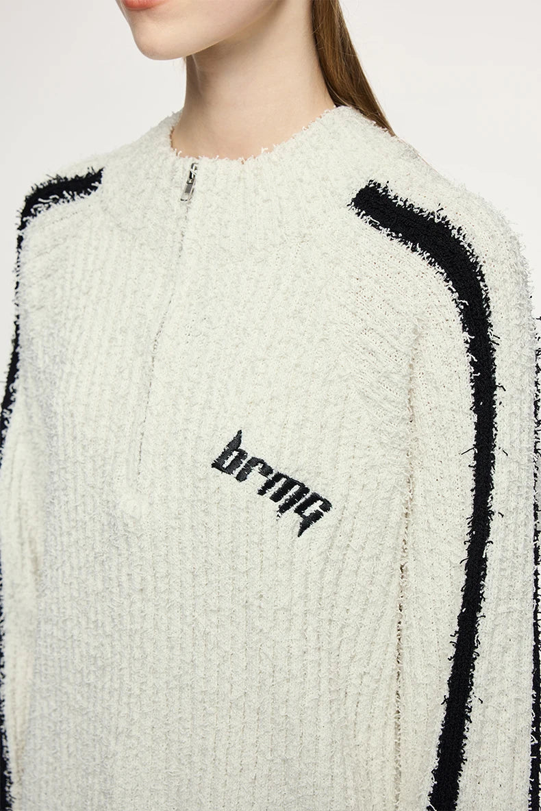 Textured Stripe Knitted Sweater