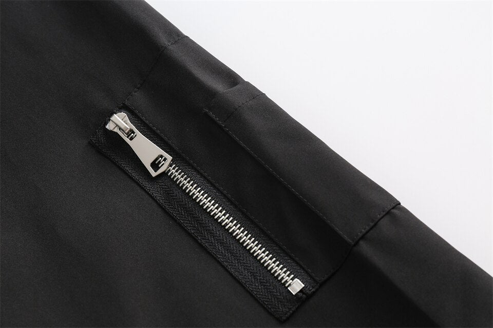 Black Zip-up Denim Jacket