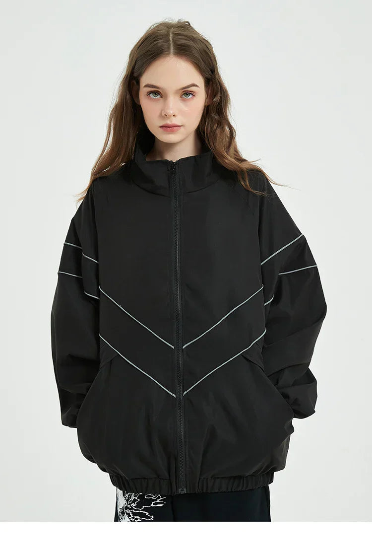 Striped Reflective V Jacket