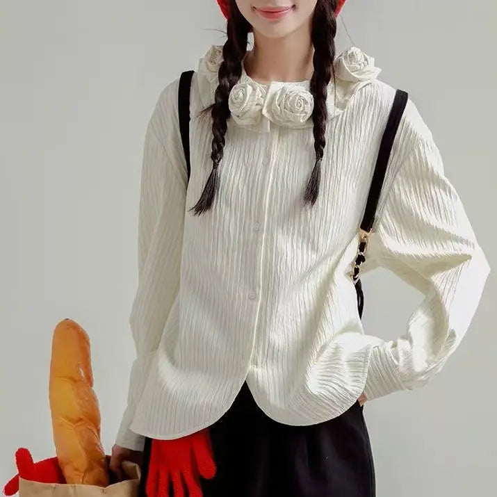 Chic 3D Flowers Spring Autumn Cardigan