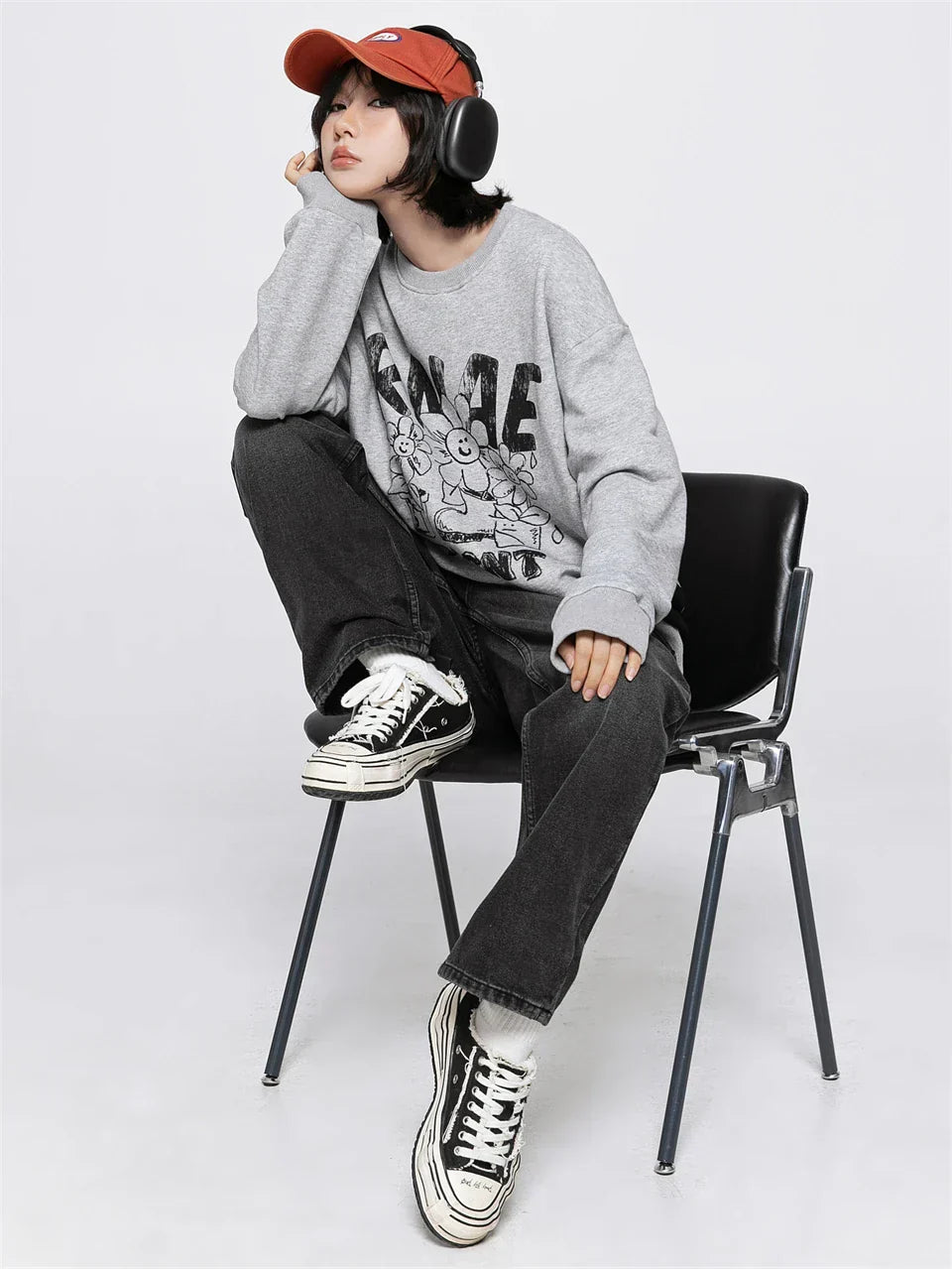 Floral Smiley Sweatshirt