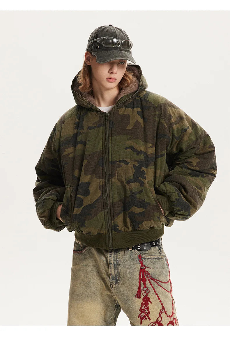 Camouflage Winter Thick Fur Jacket
