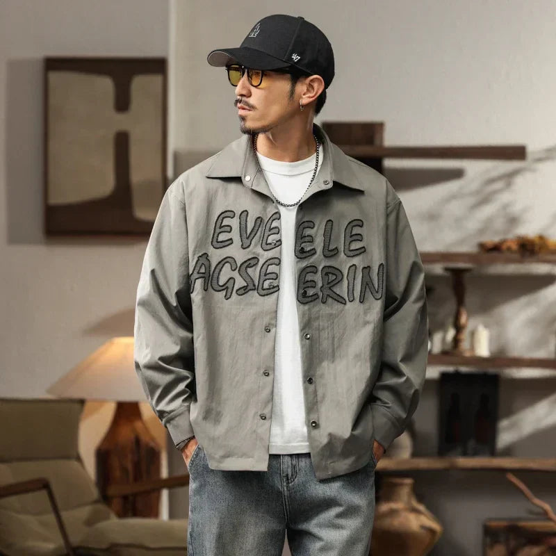 Flattering Vintage Loose Casual Letter Jacket