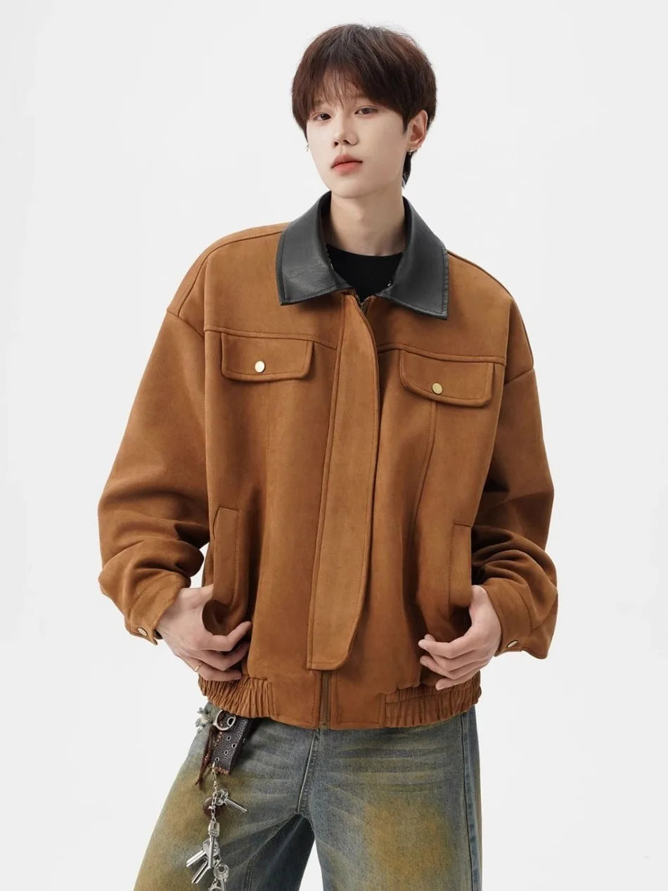 Kinetic Color Blocked Tooling Lapel Jacket