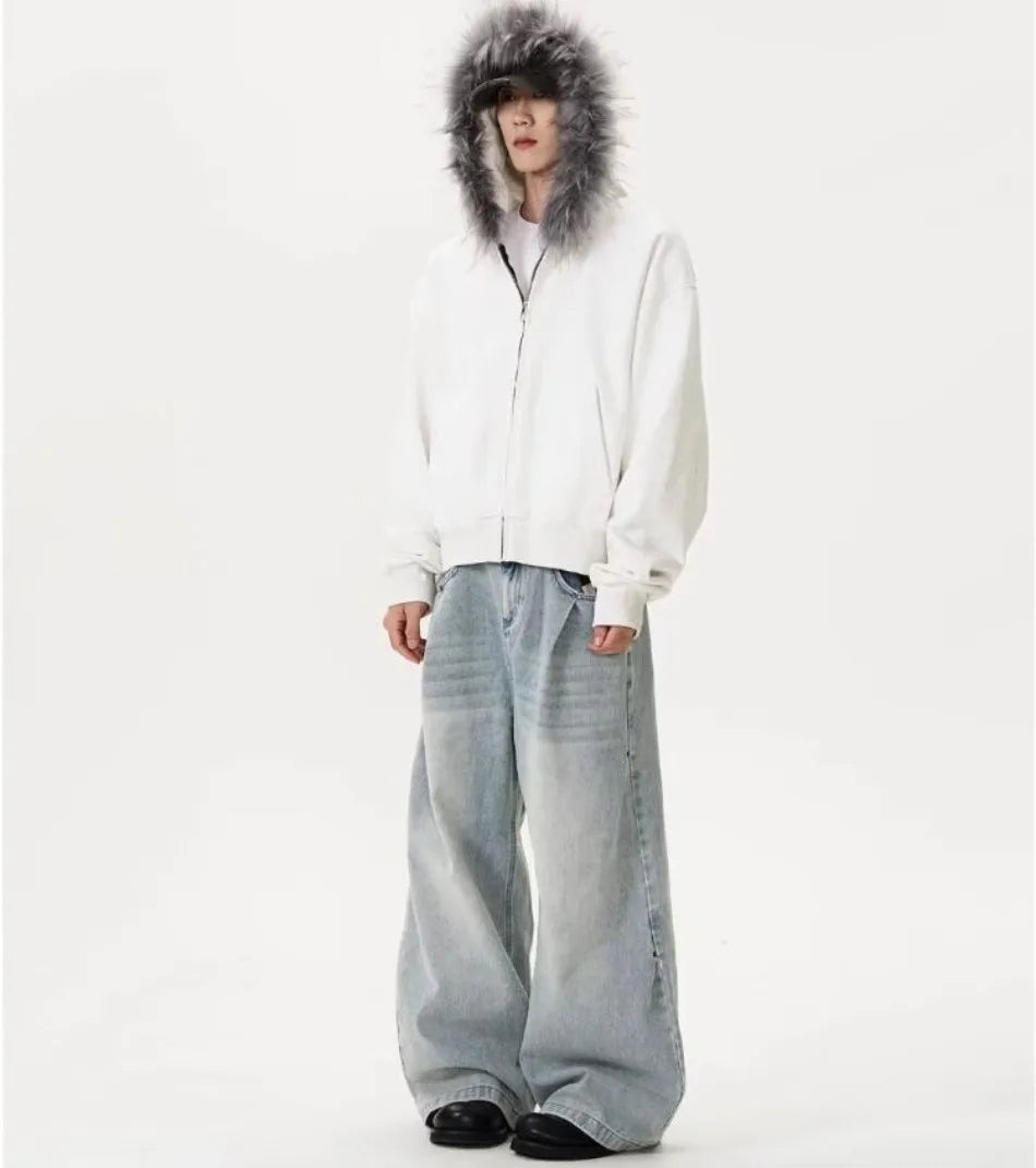 Autumn Japanese Edge Fur Collar Hoodied Sweatshirt