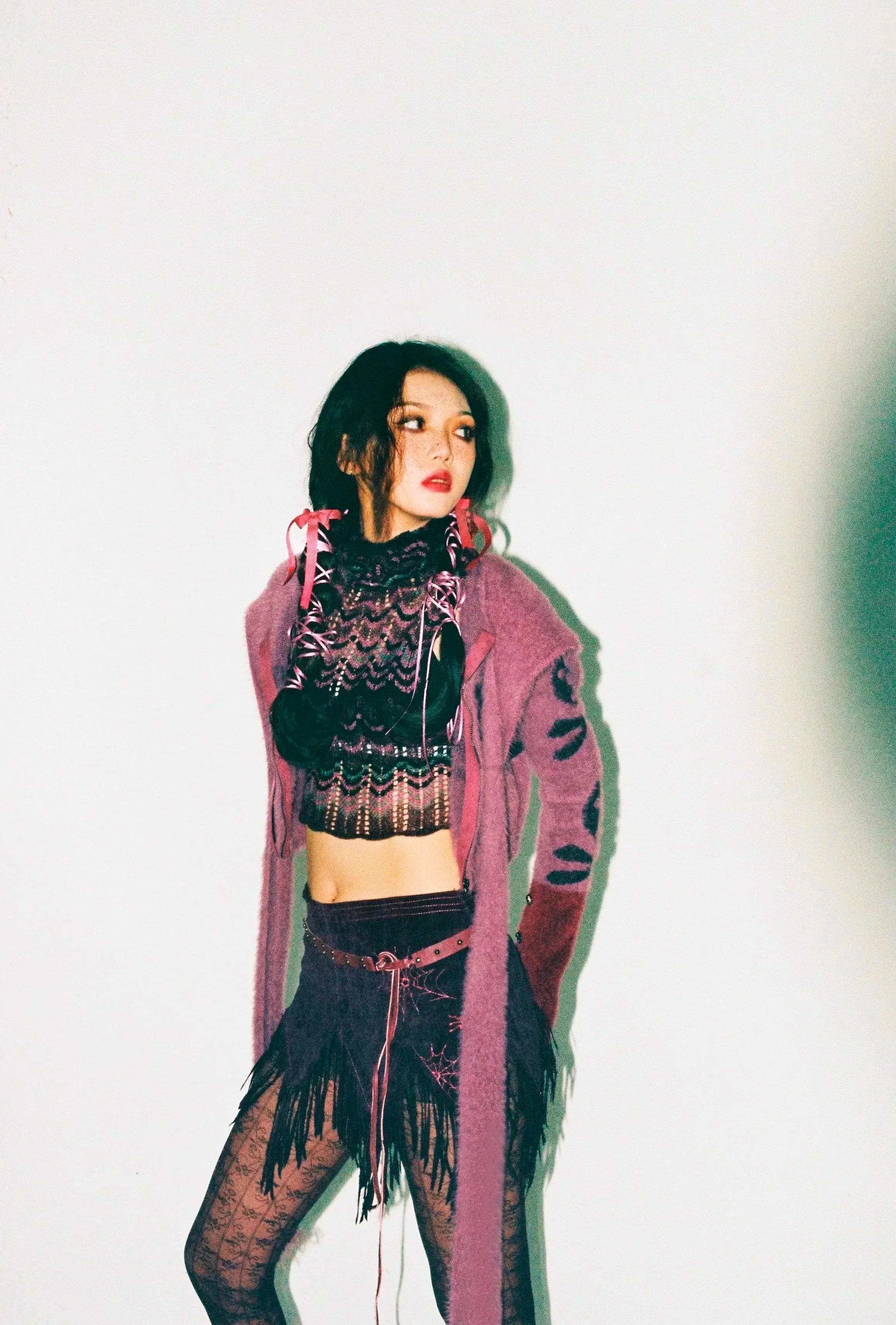 Y2K Skull Hooded Wrap Sweater