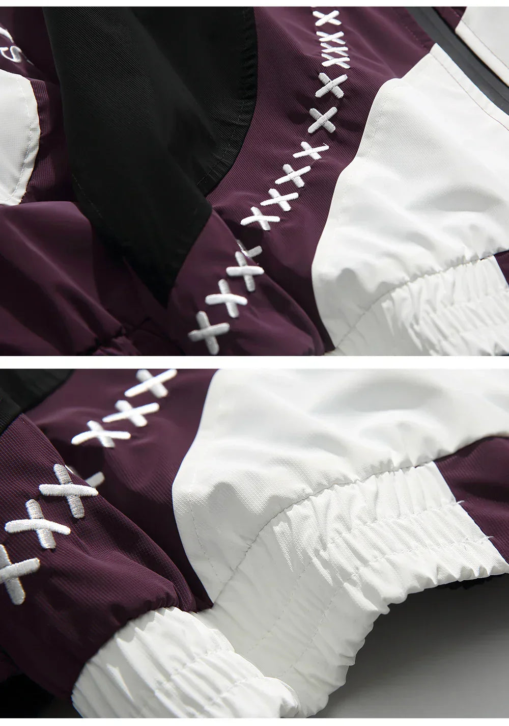 Embroidery Stripe Patchwork Jacket