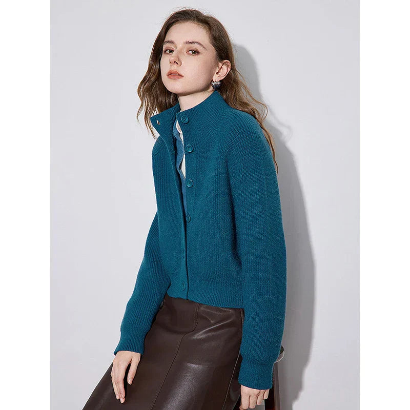 Cozy Knitted Turtleneck Cardigan for Winter