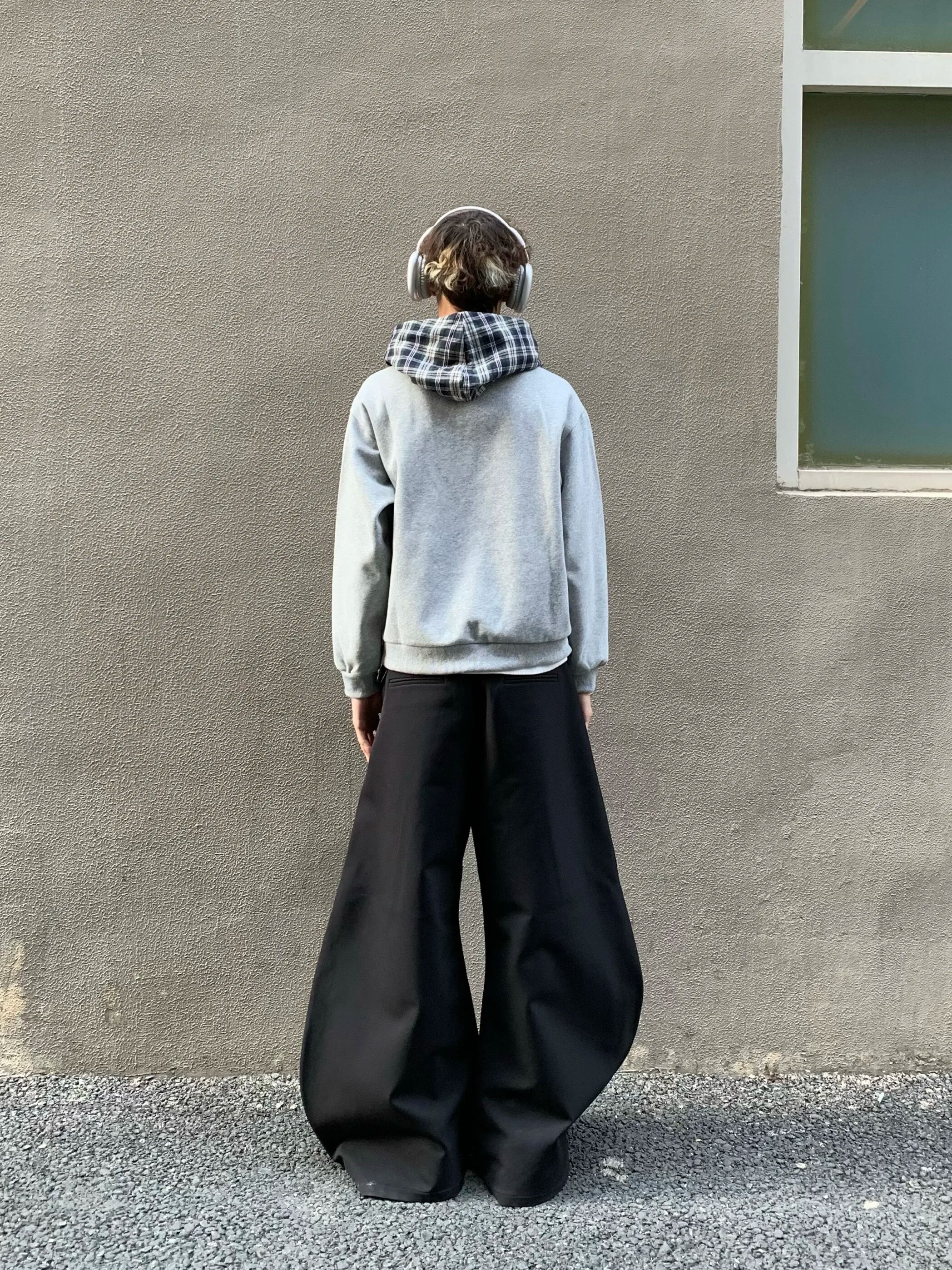 Effortless Plaid Retro Splicing Hooded Sweatshirt