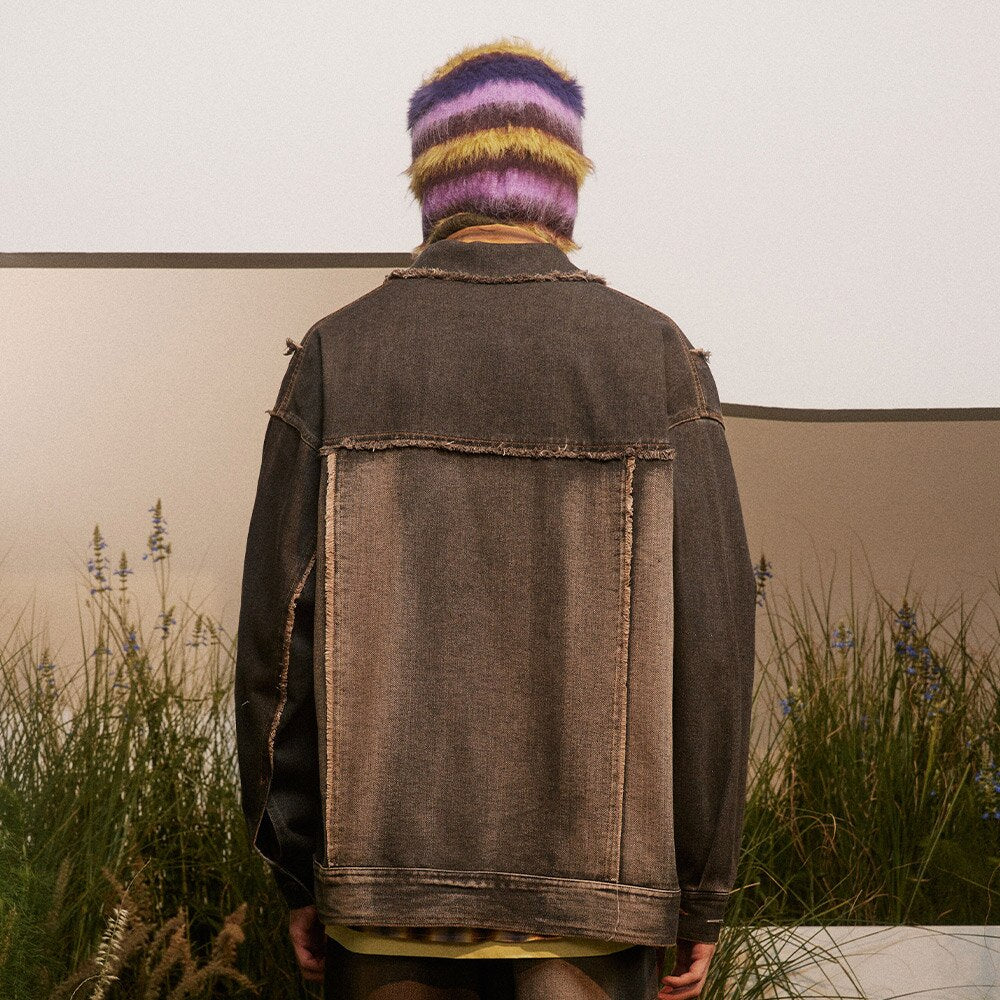 Washed Tie-dye Denim Jacket