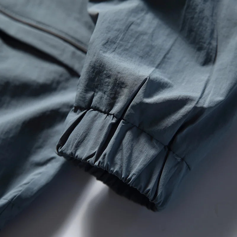 Sporty Half-Zip Windbreaker Jacket