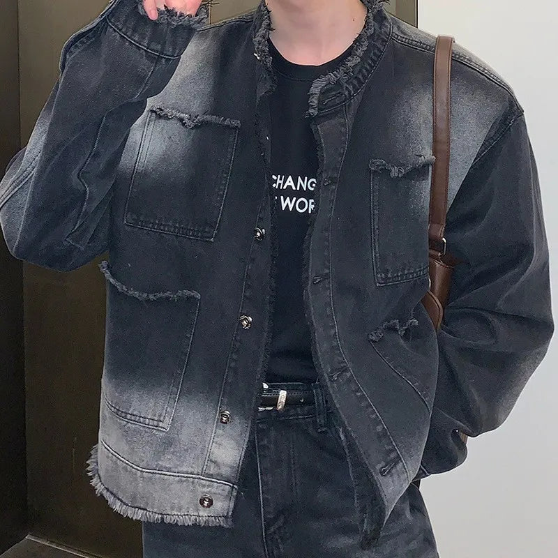 Men's Streetwear Retro Ripped Luxury Denim Jacket