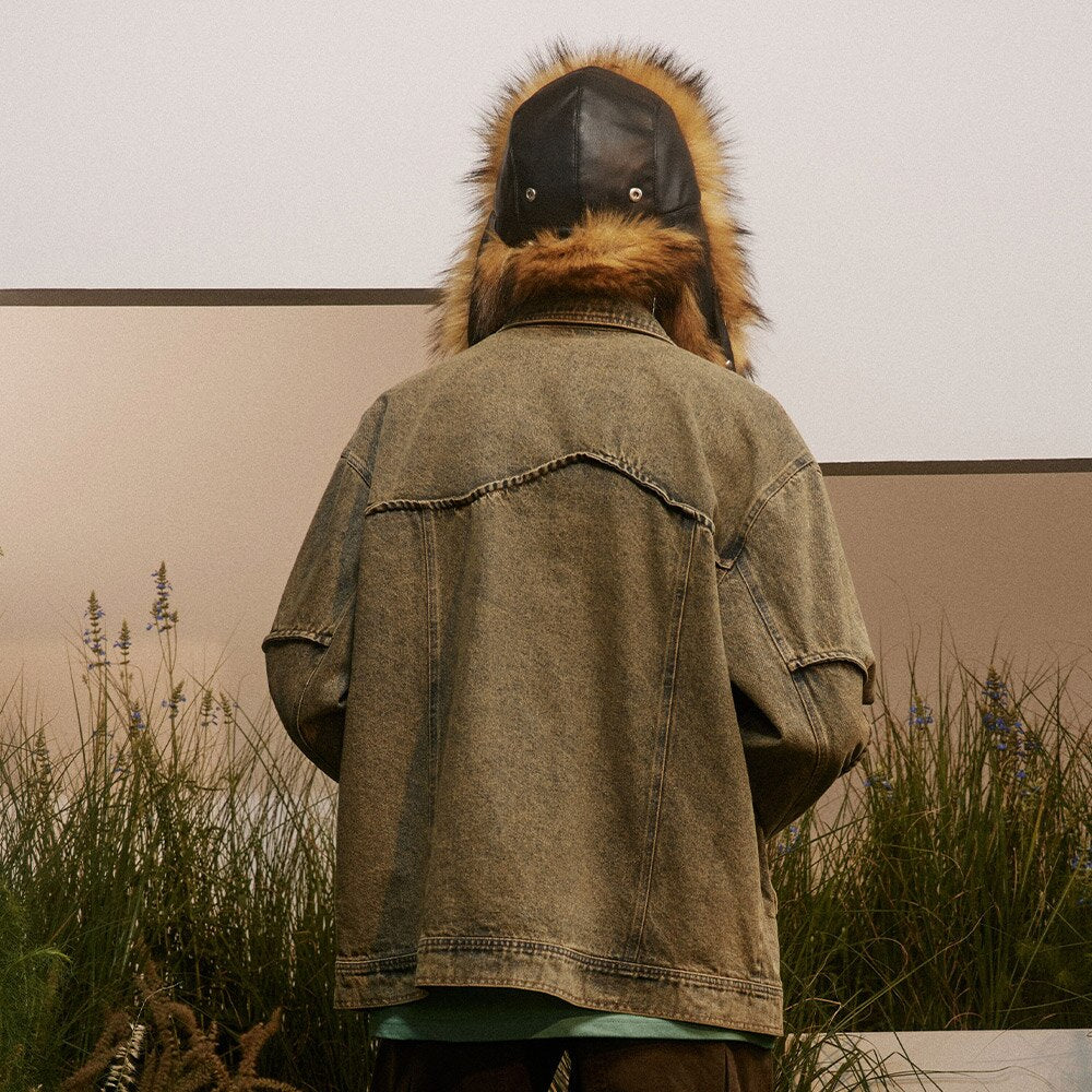 Washed Distressed Denim Jacket