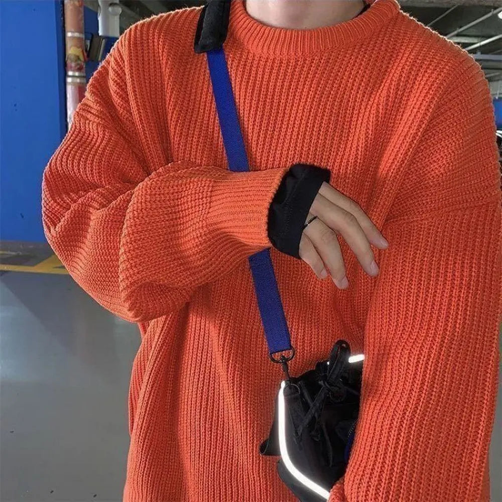 Solid Color Knitted Sweater
