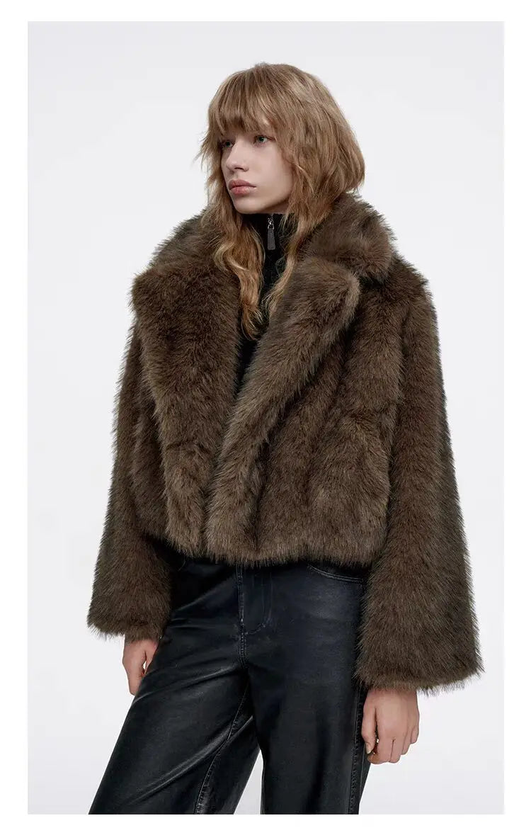 Cozy Thickened Collar Fur Jacket