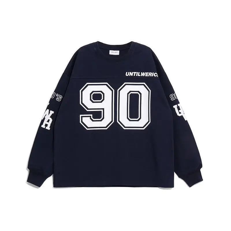 Casual Retro Oversized Loose Letter Print Sweatshirt