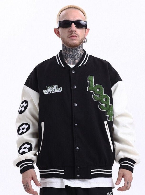 Vintage Flower Varsity Jacket