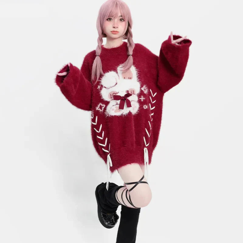 Coquette Oversized Red Women's Sweater