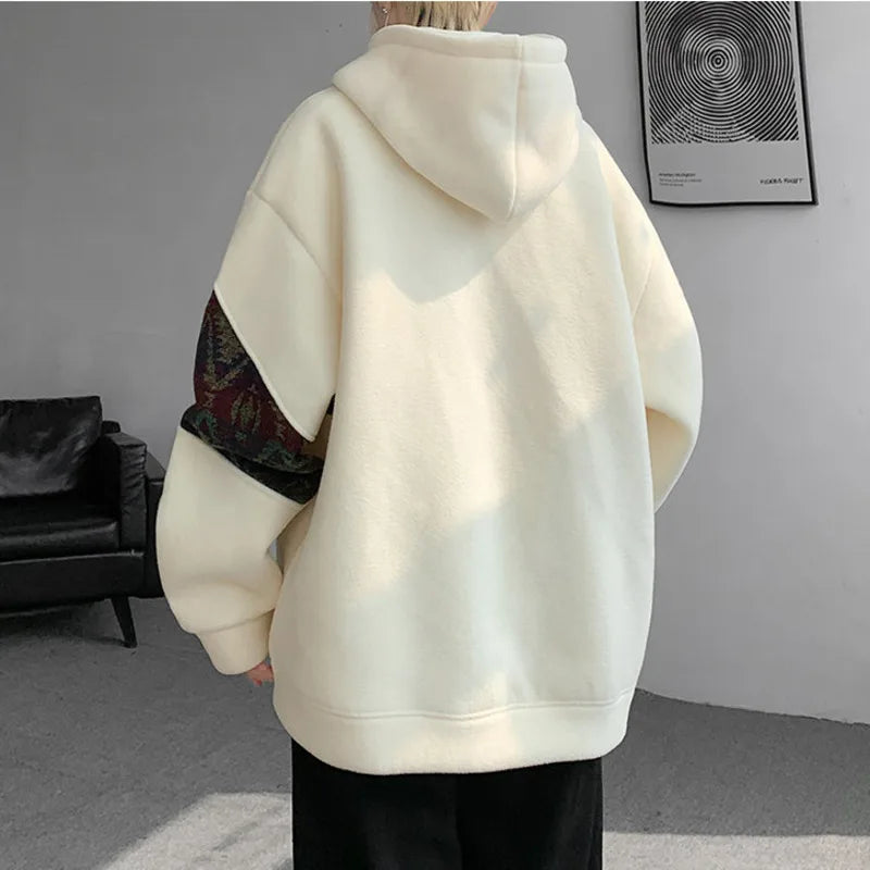 Contrast Color Patchwork Hoodie