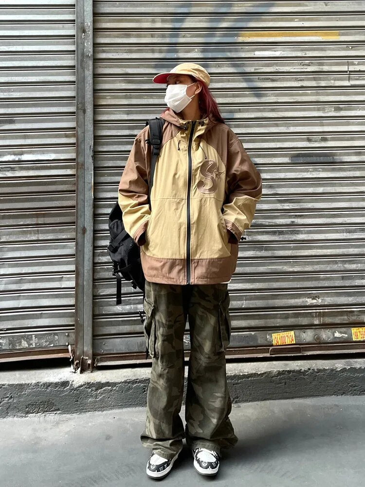 Y2k Vintage Embroidery Windbreaker Jacket