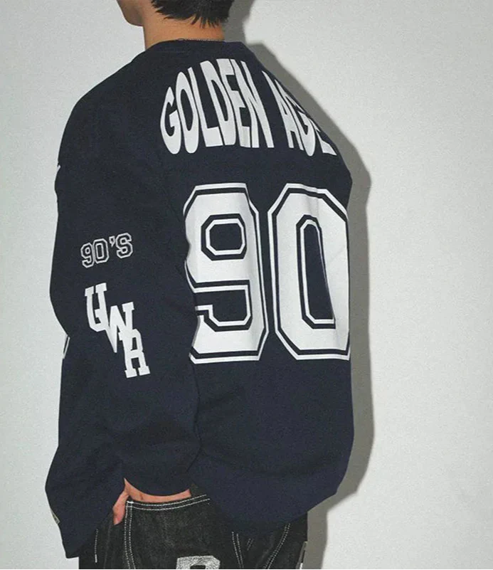 Casual Retro Oversized Loose Letter Print Sweatshirt