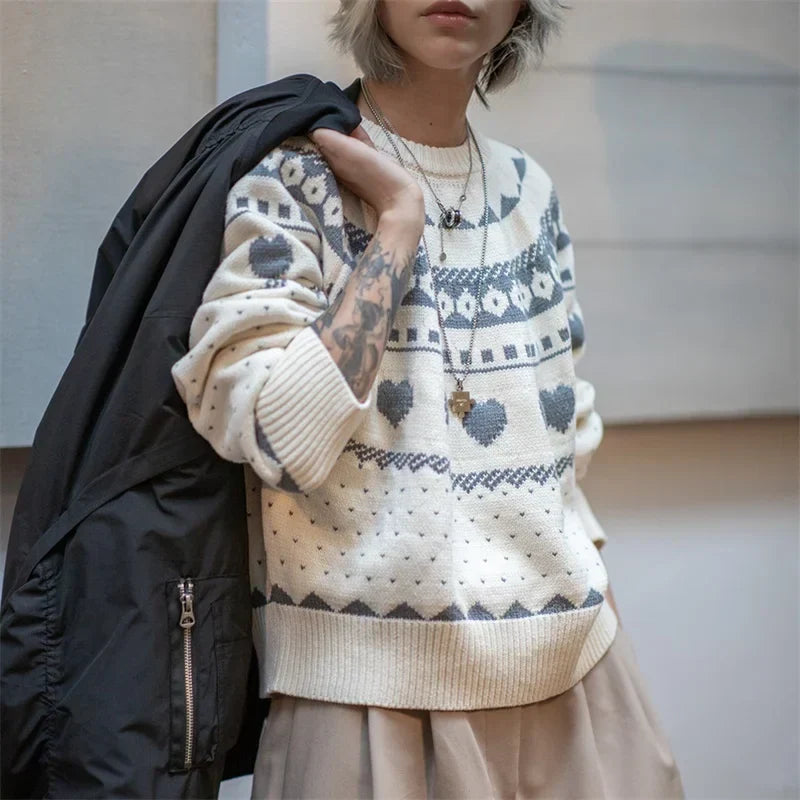 Men's Casual Fair Isle Knit Sweater