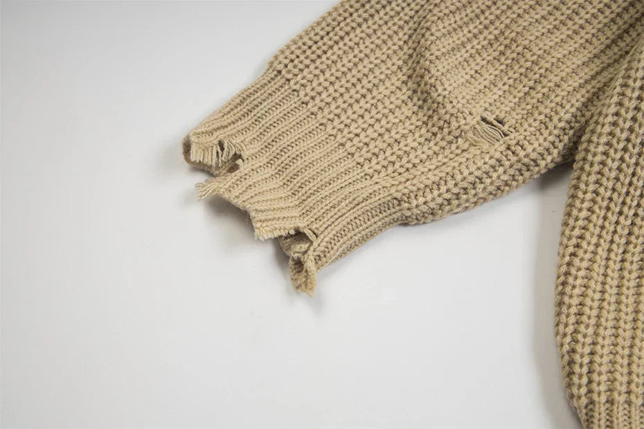 Distressed Number 9 Sweater