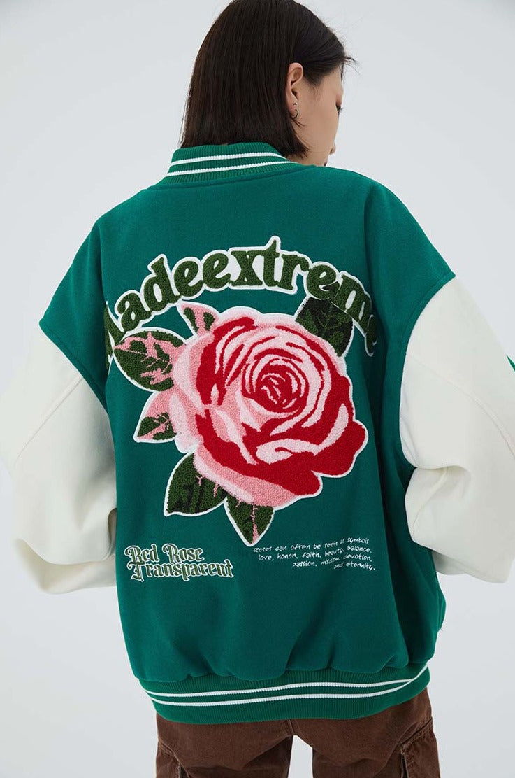 Vintage Flower Varsity Jacket