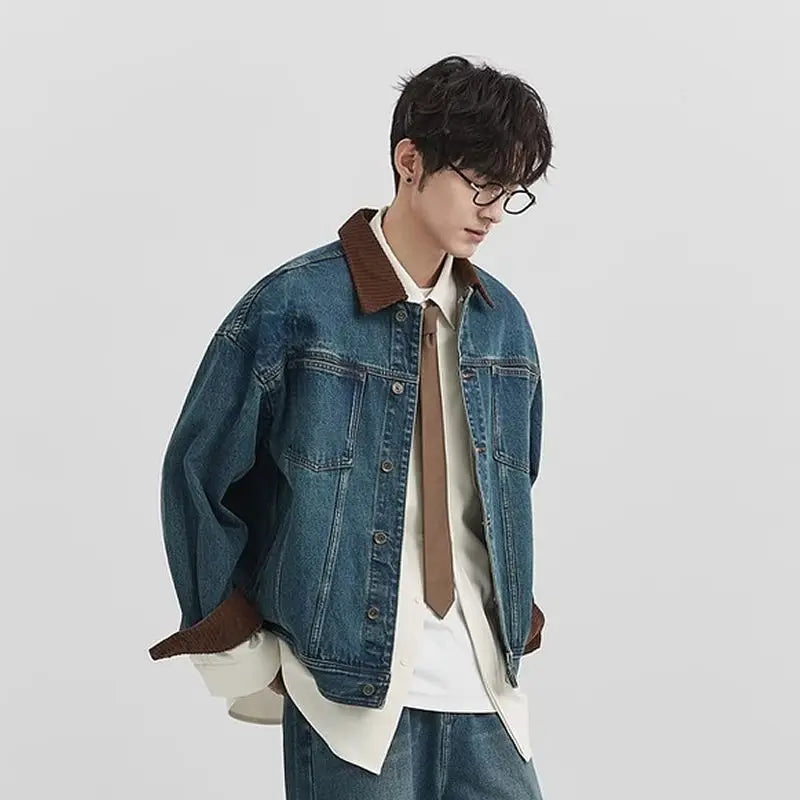 Men's Vintage Hip Hop Retro Washed Denim Jacket